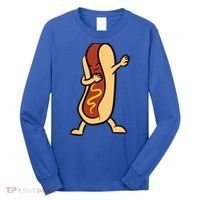 Hotdog Dabbing Funny Hot Dog Cute Gift Long Sleeve Shirt thumb 0