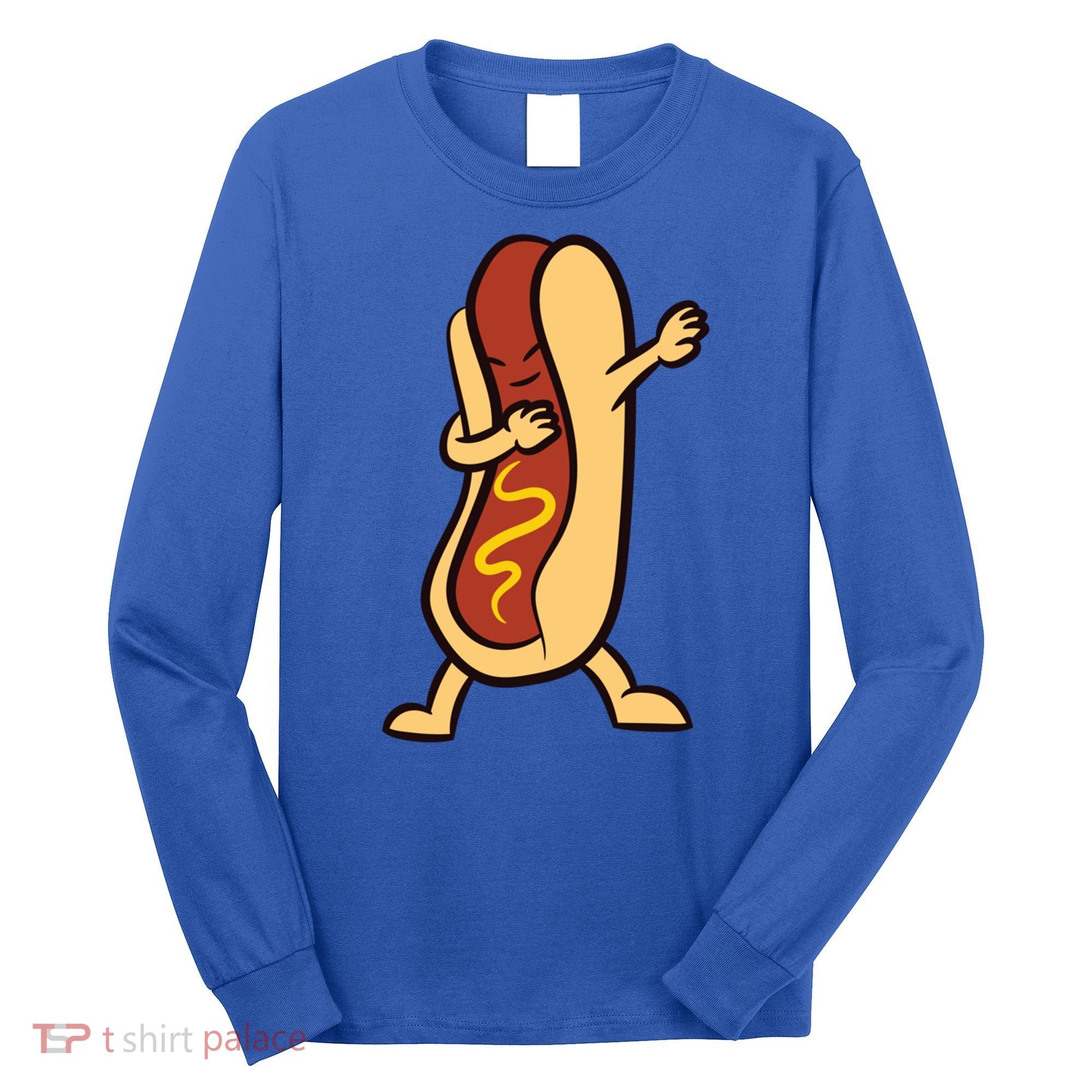 Hotdog Dabbing Funny Hot Dog Cute Gift Long Sleeve Shirt