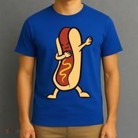 Hotdog Dabbing Funny Hot Dog Cute Gift T-Shirt thumb 3