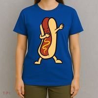 Hotdog Dabbing Funny Hot Dog Cute Gift T-Shirt thumb 4