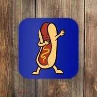 Hotdog Dabbing Funny Hot Dog Cute Gift Coaster thumb 0