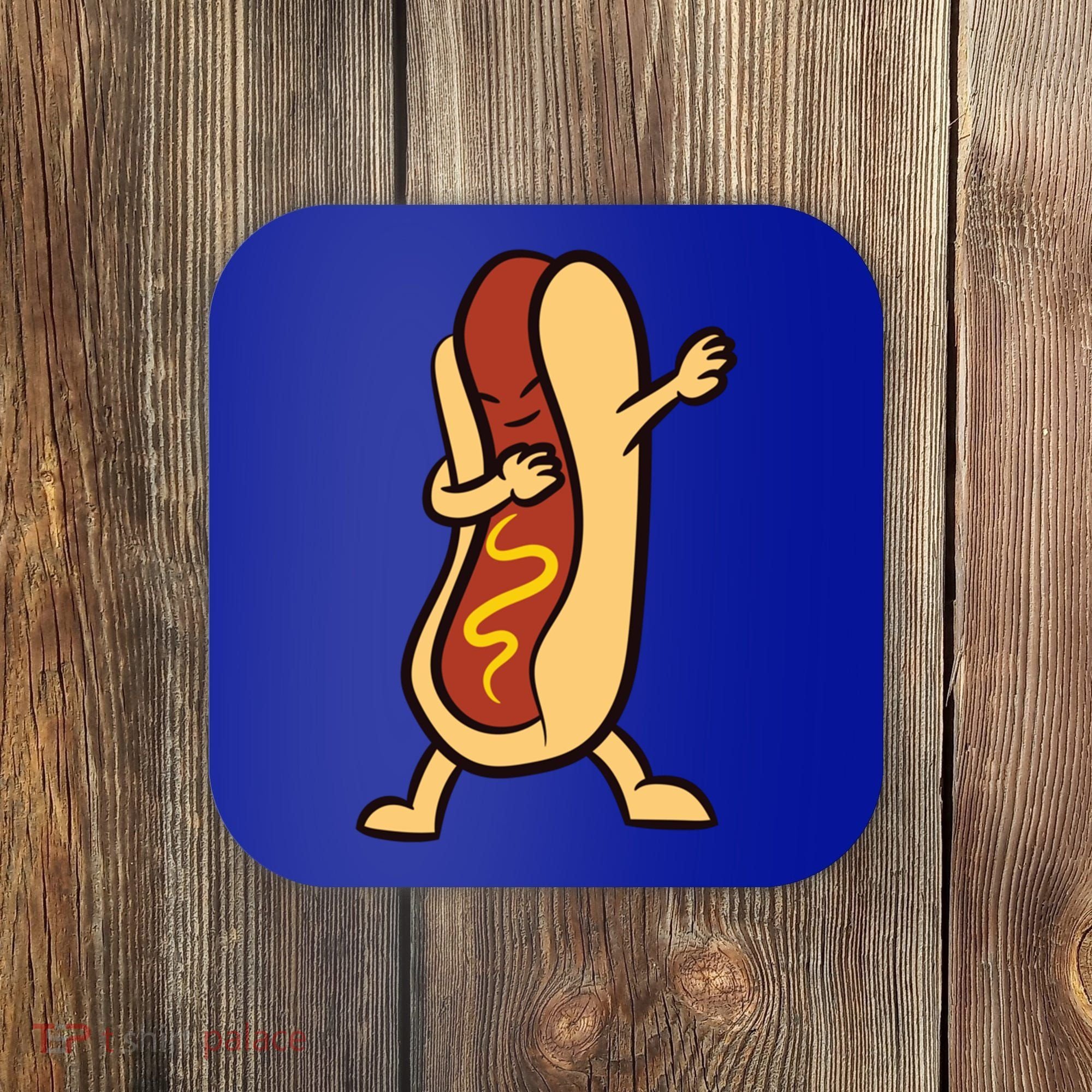 Hotdog Dabbing Funny Hot Dog Cute Gift Coaster