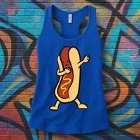 Hotdog Dabbing Funny Hot Dog Cute Gift Women's Tank Top thumb 3