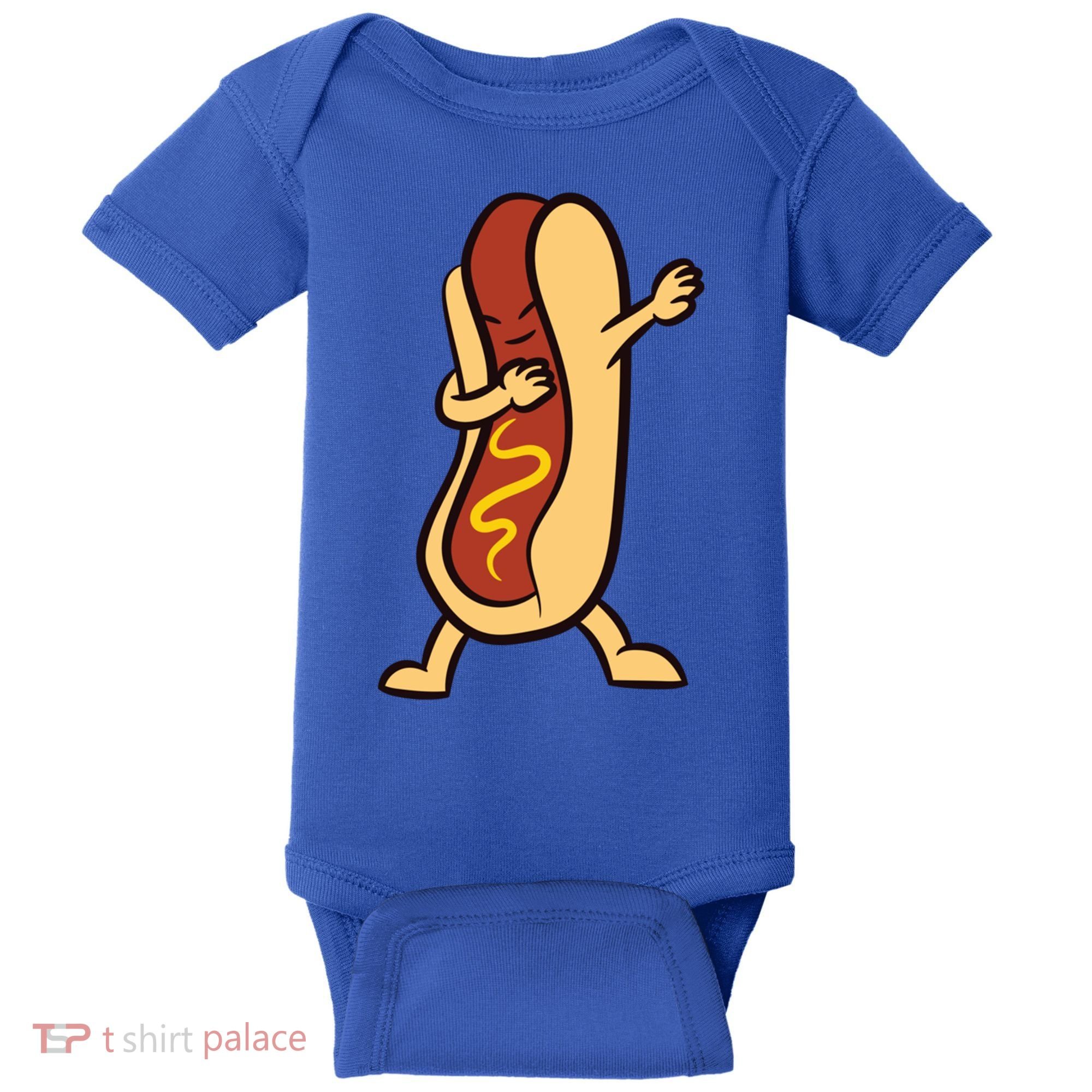 Hotdog Dabbing Funny Hot Dog Cute Gift Baby Bodysuit