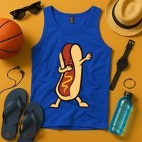 Hotdog Dabbing Funny Hot Dog Cute Gift Tank Top thumb 4
