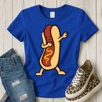 Hotdog Dabbing Funny Hot Dog Cute Gift Women's T-Shirt thumb 3