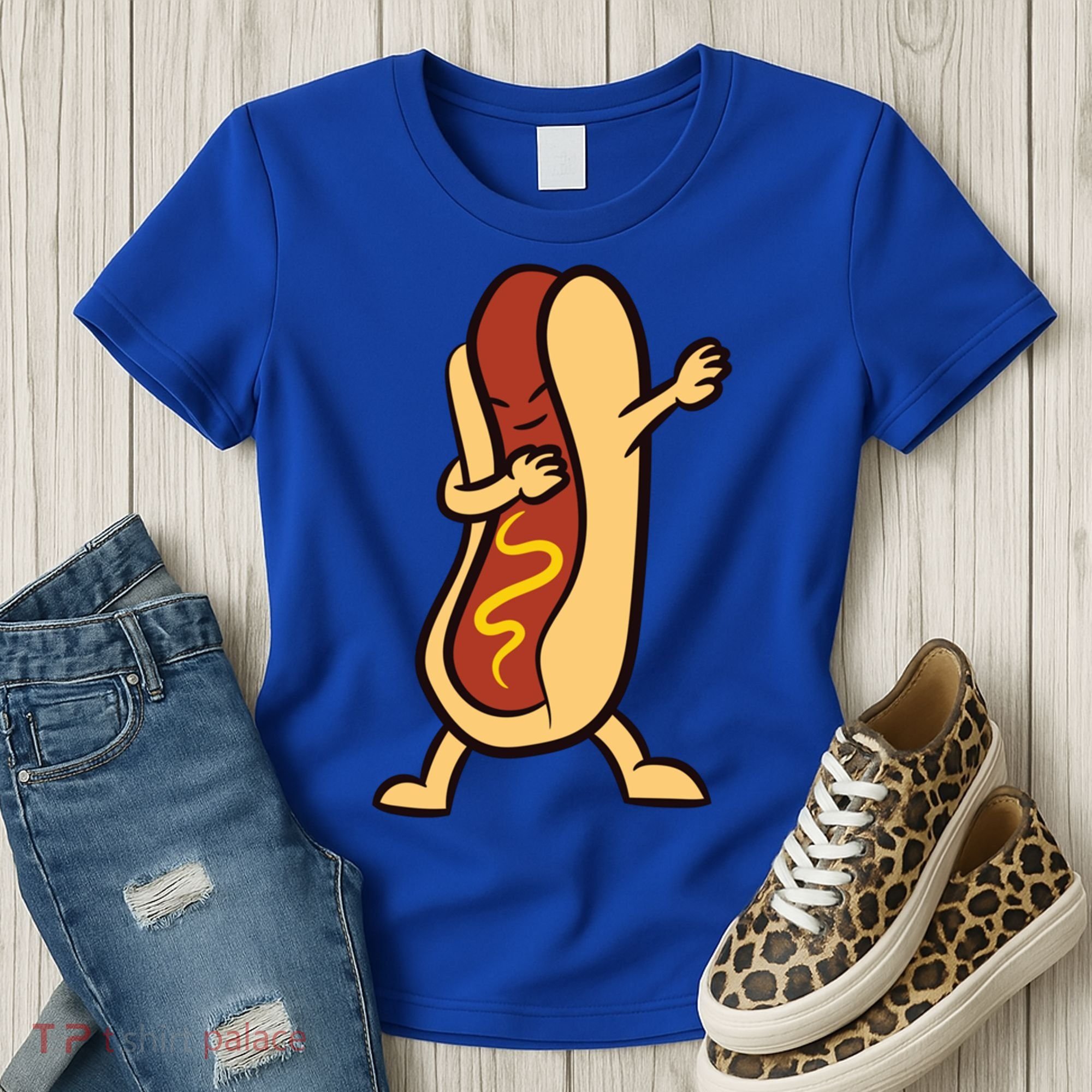 Hotdog Dabbing Funny Hot Dog Cute Gift Women's T-Shirt