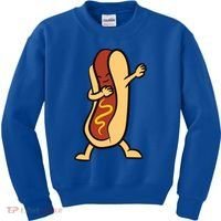 Hotdog Dabbing Funny Hot Dog Cute Gift Kids Sweatshirt thumb 0