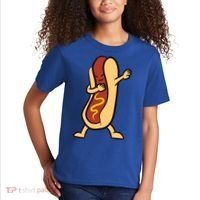 Hotdog Dabbing Funny Hot Dog Cute Gift Kids T-Shirt thumb 2