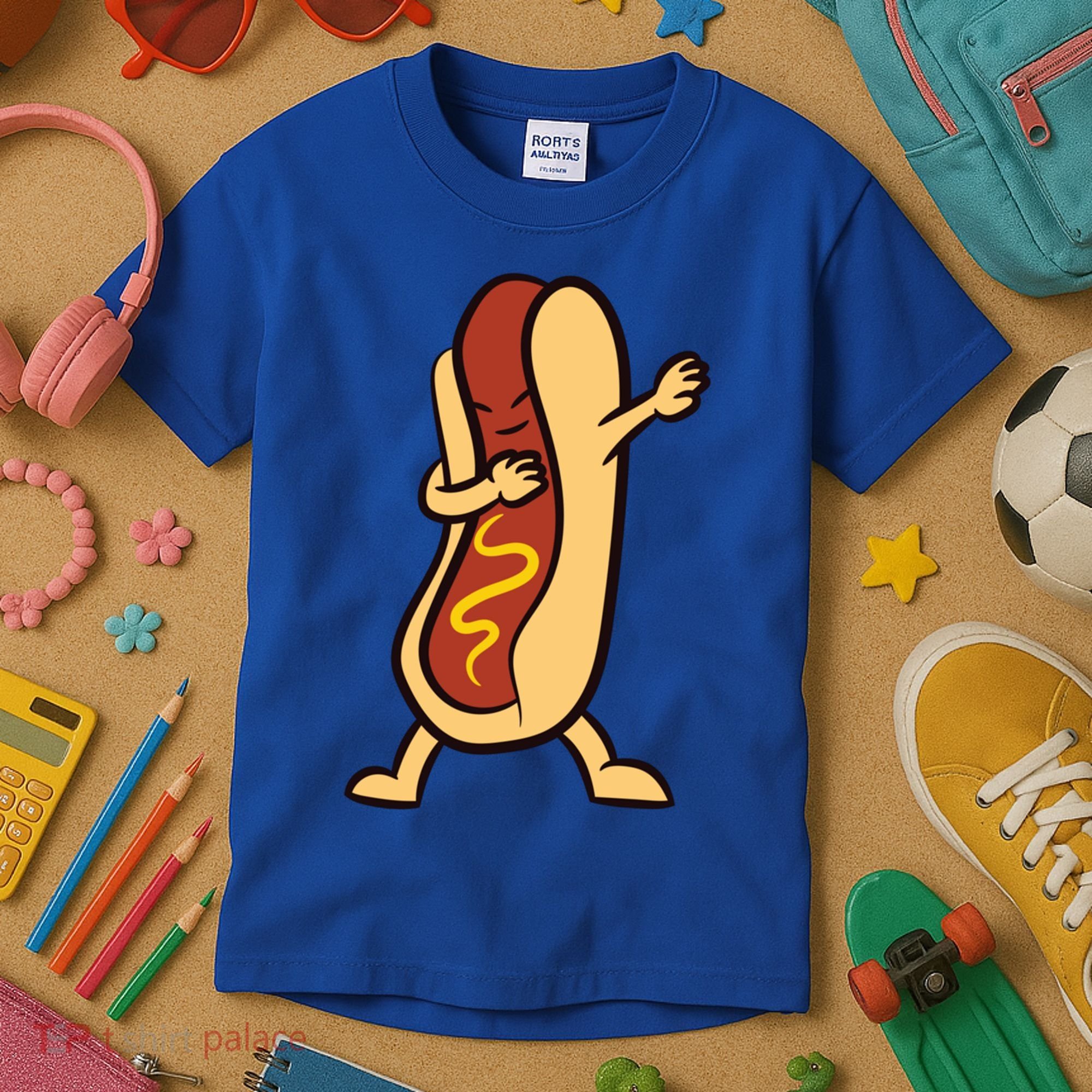 Hotdog Dabbing Funny Hot Dog Cute Gift Kids T-Shirt