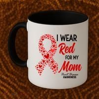 Heart Disease February We Wear Red For My Mom Coffee Mug thumb 2