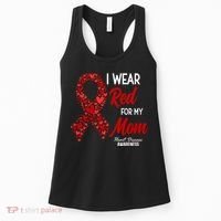 Heart Disease February We Wear Red For My Mom Women's Tank Top thumb 0