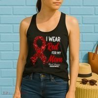 Heart Disease February We Wear Red For My Mom Women's Tank Top thumb 2