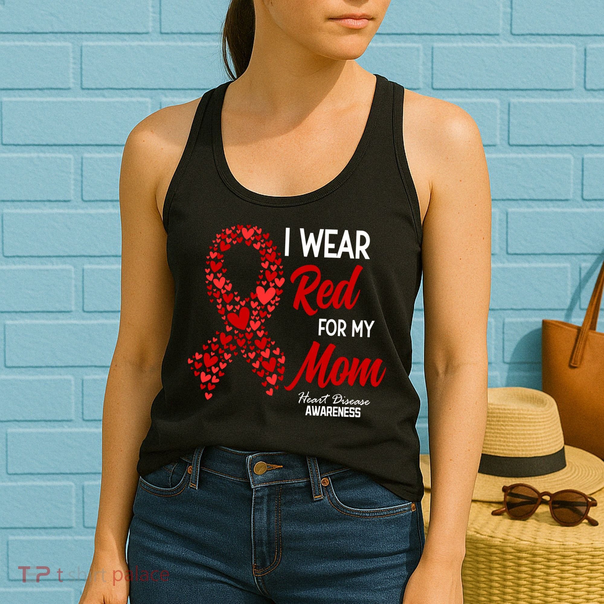 Heart Disease February We Wear Red For My Mom Women's Tank Top