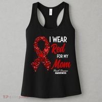 Heart Disease February We Wear Red For My Mom Women's Tank Top thumb 3