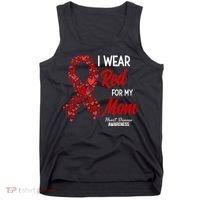 Heart Disease February We Wear Red For My Mom Tank Top thumb 0