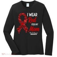 Heart Disease February We Wear Red For My Mom Women's Long Sleeve Shirt thumb 0