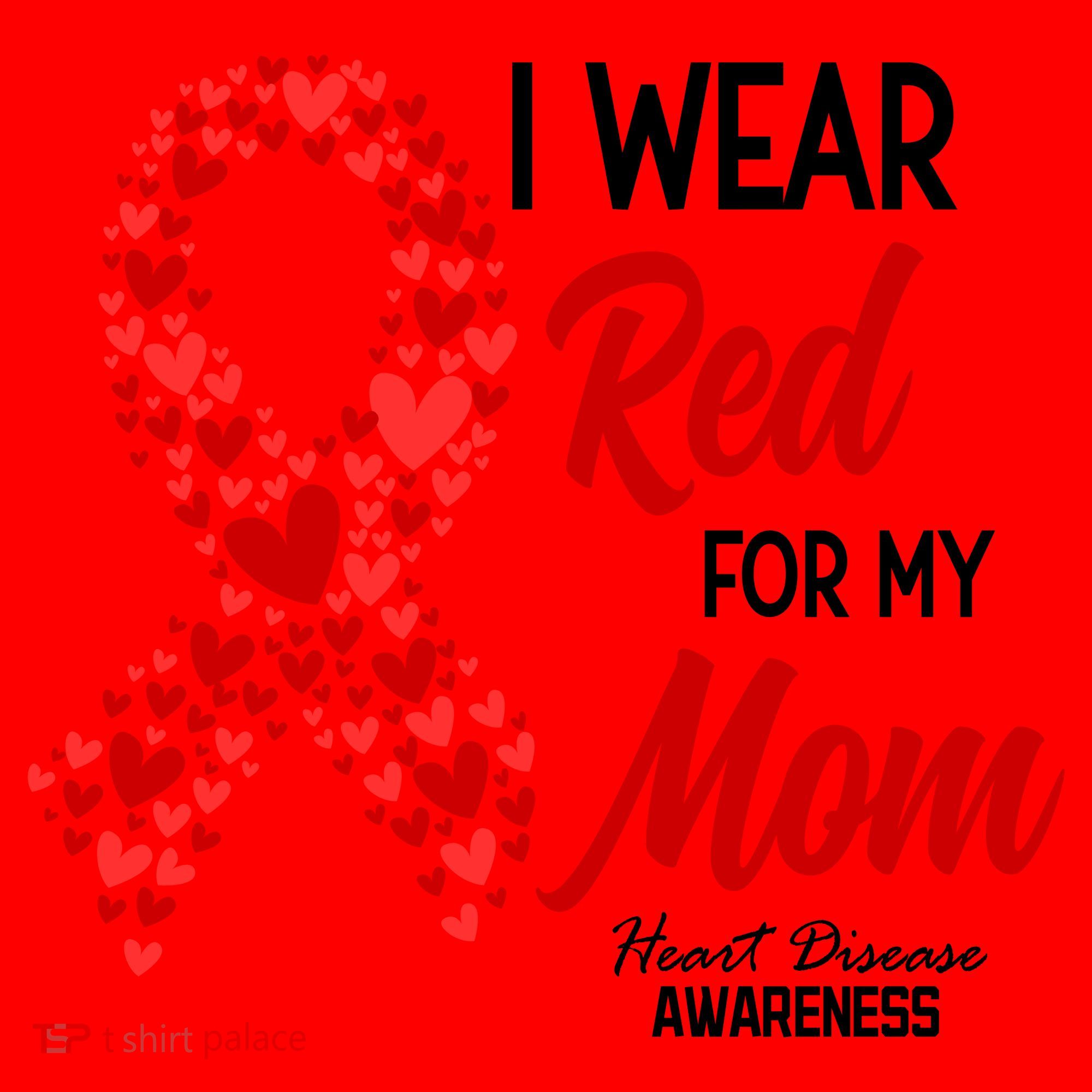 Heart Disease February We Wear Red For My Mom Santa Hat