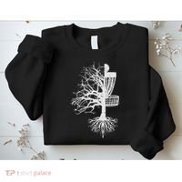 Half Disc Golf Basket Tree Funny Frisbee Frolf Women Sweatshirt thumb 2