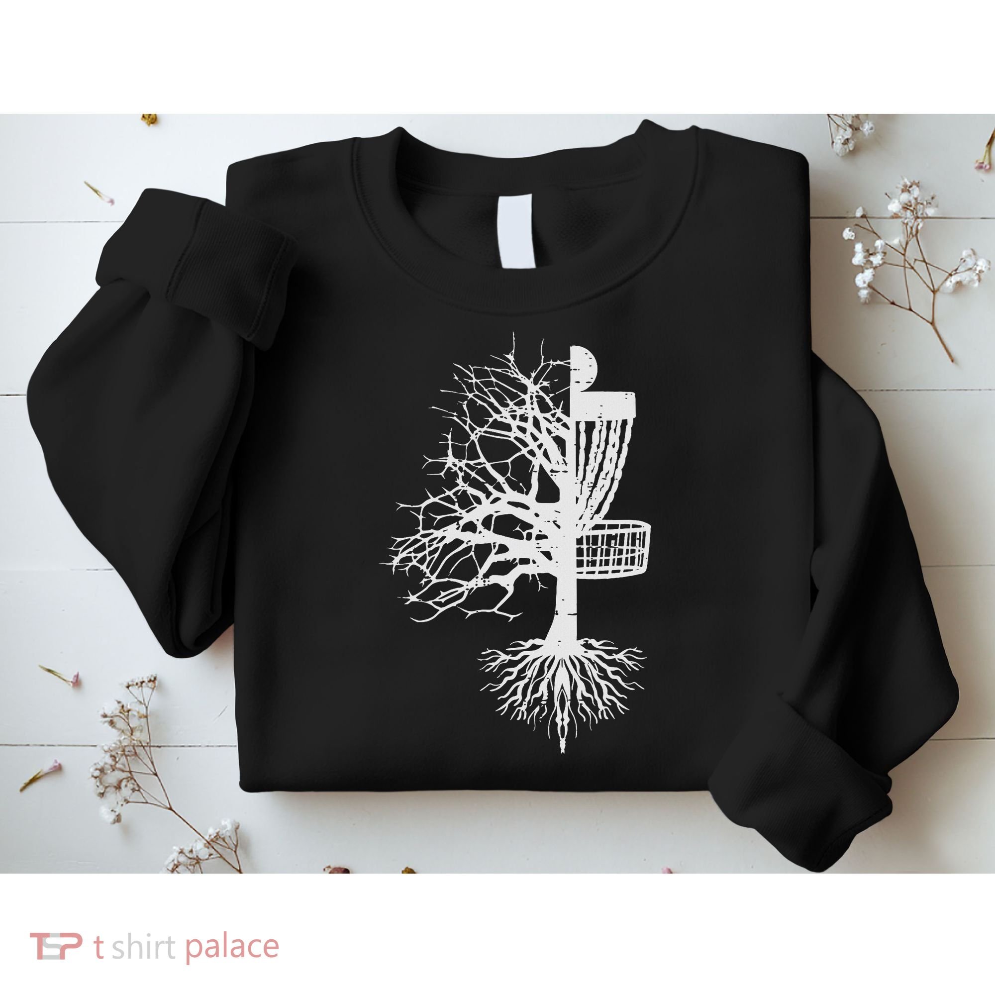 Half Disc Golf Basket Tree Funny Frisbee Frolf Women Sweatshirt