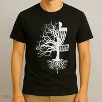 Half Disc Golf Basket Tree Funny Frisbee Frolf Women T-Shirt thumb 3