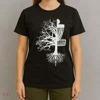 Half Disc Golf Basket Tree Funny Frisbee Frolf Women T-Shirt thumb 4