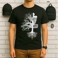 Half Disc Golf Basket Tree Funny Frisbee Frolf Women T-Shirt thumb 6