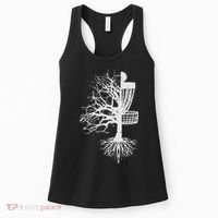 Half Disc Golf Basket Tree Funny Frisbee Frolf Women Women's Tank Top thumb 0