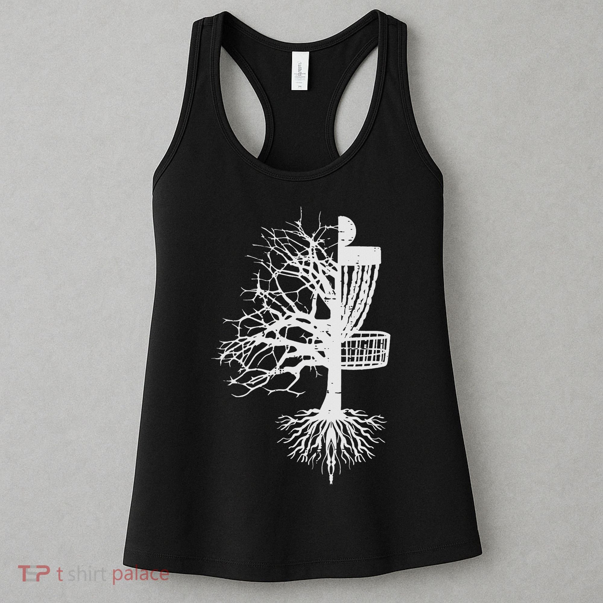 Half Disc Golf Basket Tree Funny Frisbee Frolf Women Women's Tank Top