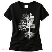 Half Disc Golf Basket Tree Funny Frisbee Frolf Women Women's T-Shirt thumb 0