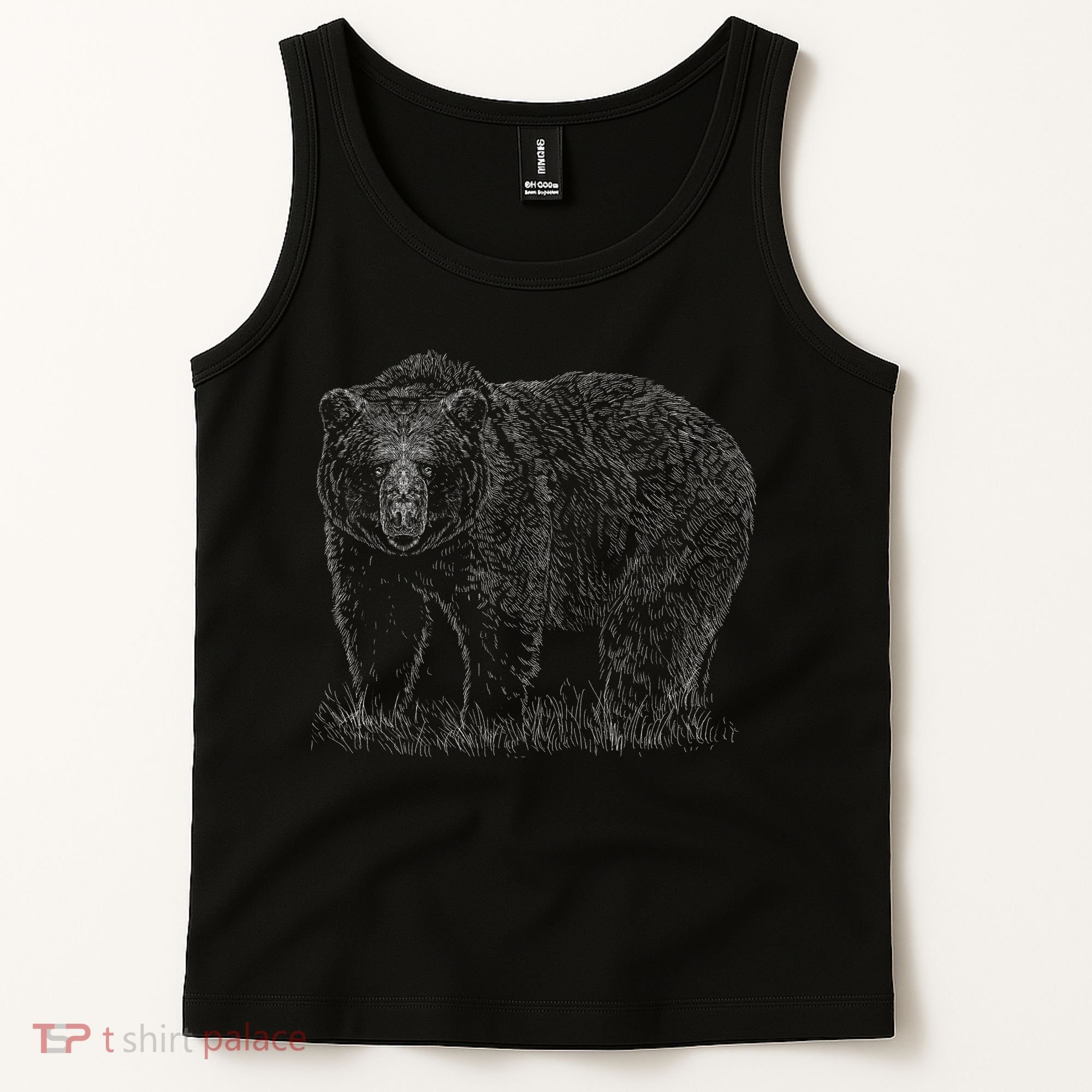 Hand Drawn Grizzly Bear Tank Top