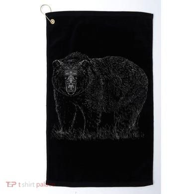 Hand Drawn Grizzly Bear Golf Towel