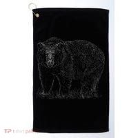 Hand Drawn Grizzly Bear Golf Towel thumb 0
