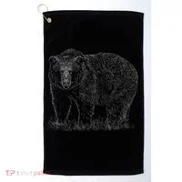 Hand Drawn Grizzly Bear Golf Towel thumb 0