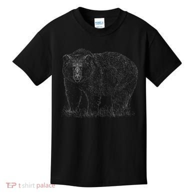 Hand Drawn Grizzly Bear Kids T-Shirt