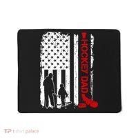 Hockey Dad Gift Hockey American Flag Mousepad thumb 0