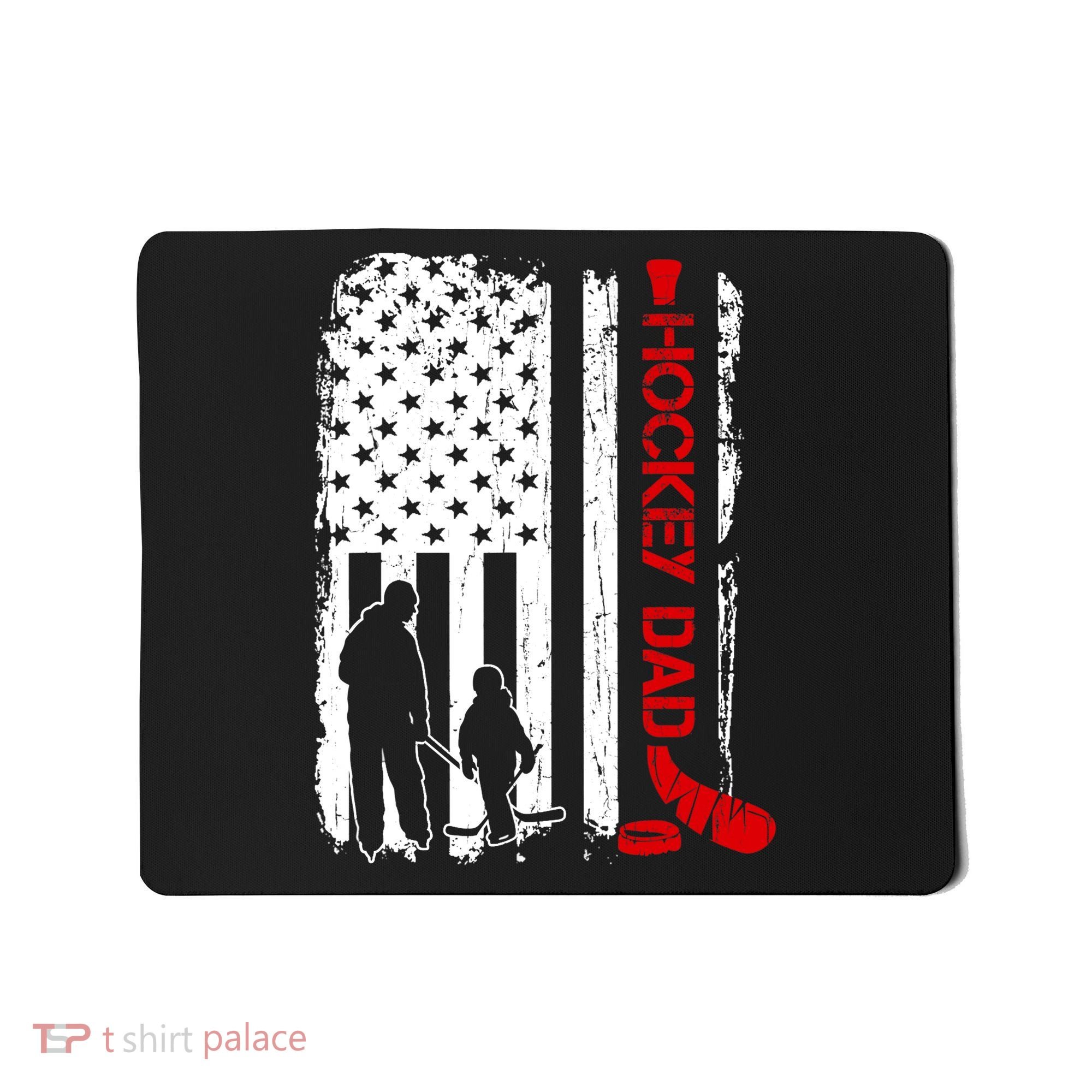 Hockey Dad Gift Hockey American Flag Mousepad