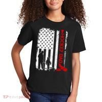 Hockey Dad Gift Hockey American Flag Kids T-Shirt thumb 2