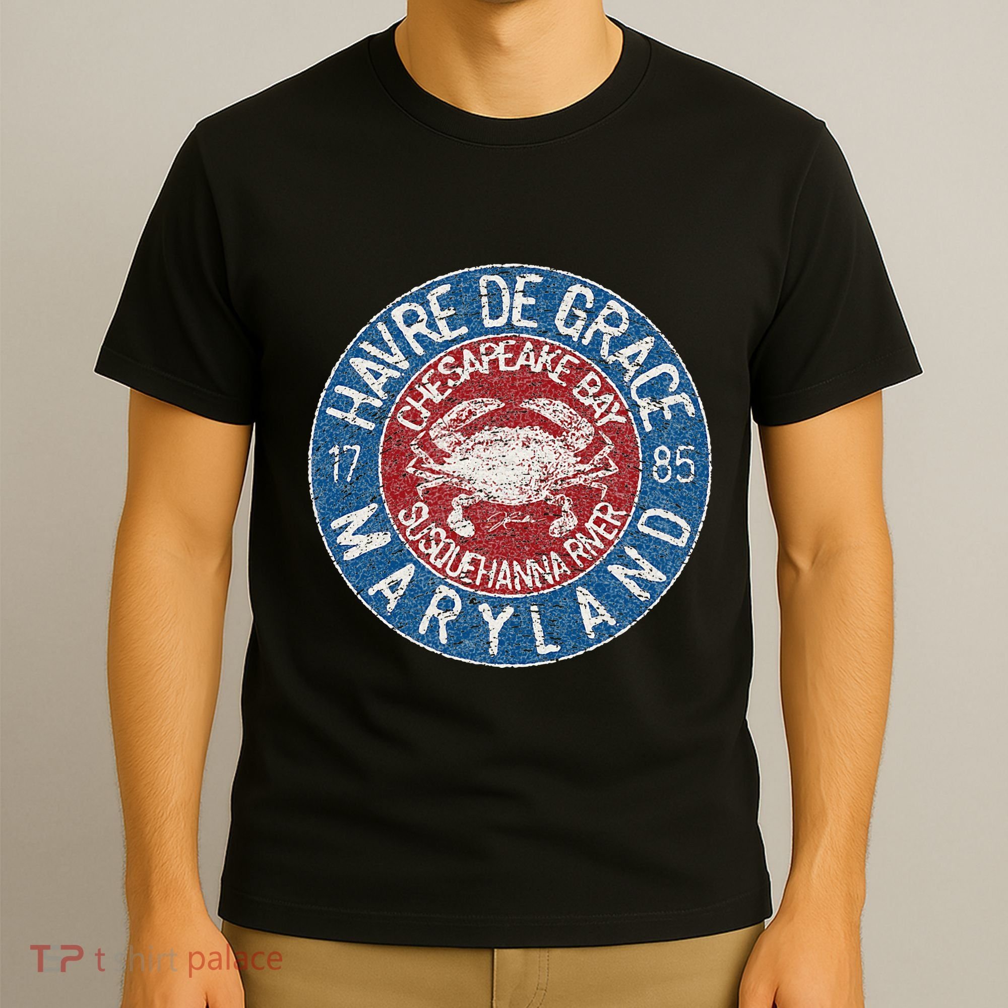 Havre De Grace Md With Blue Crab T-Shirt