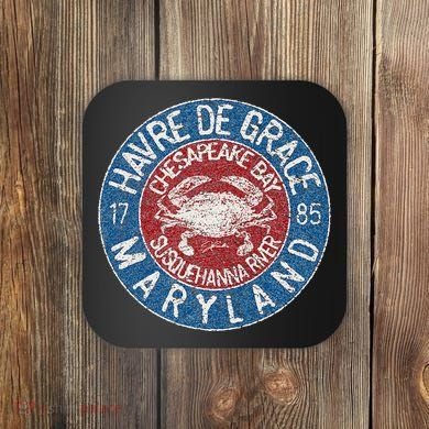 Havre De Grace Md With Blue Crab Coaster