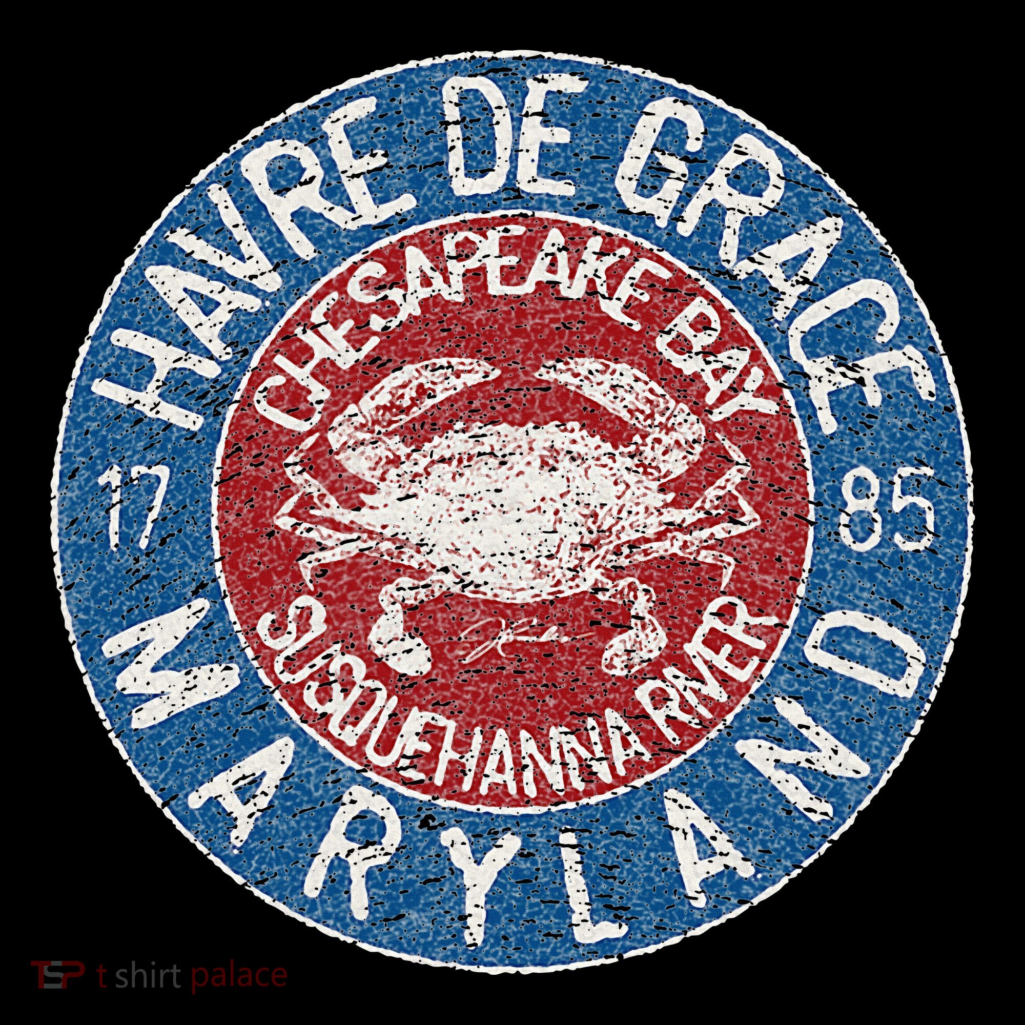 Havre De Grace Md With Blue Crab Women's Hoodie