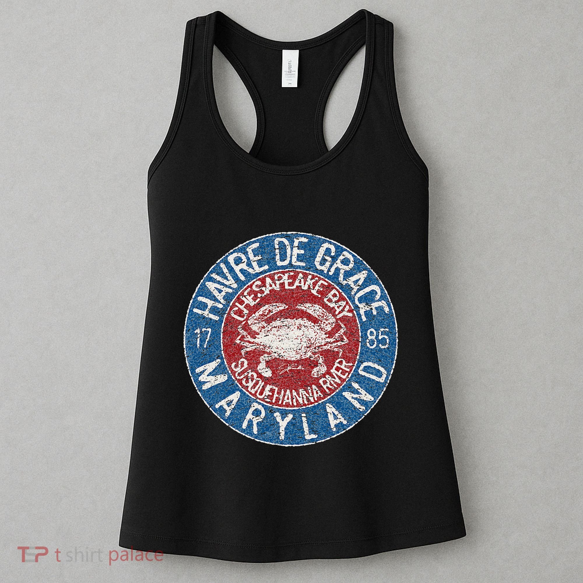 Havre De Grace Md With Blue Crab Women's Tank Top