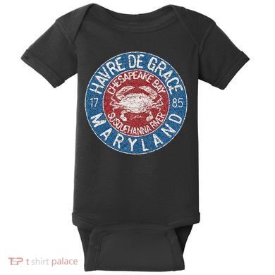 Havre De Grace Md With Blue Crab Baby Bodysuit