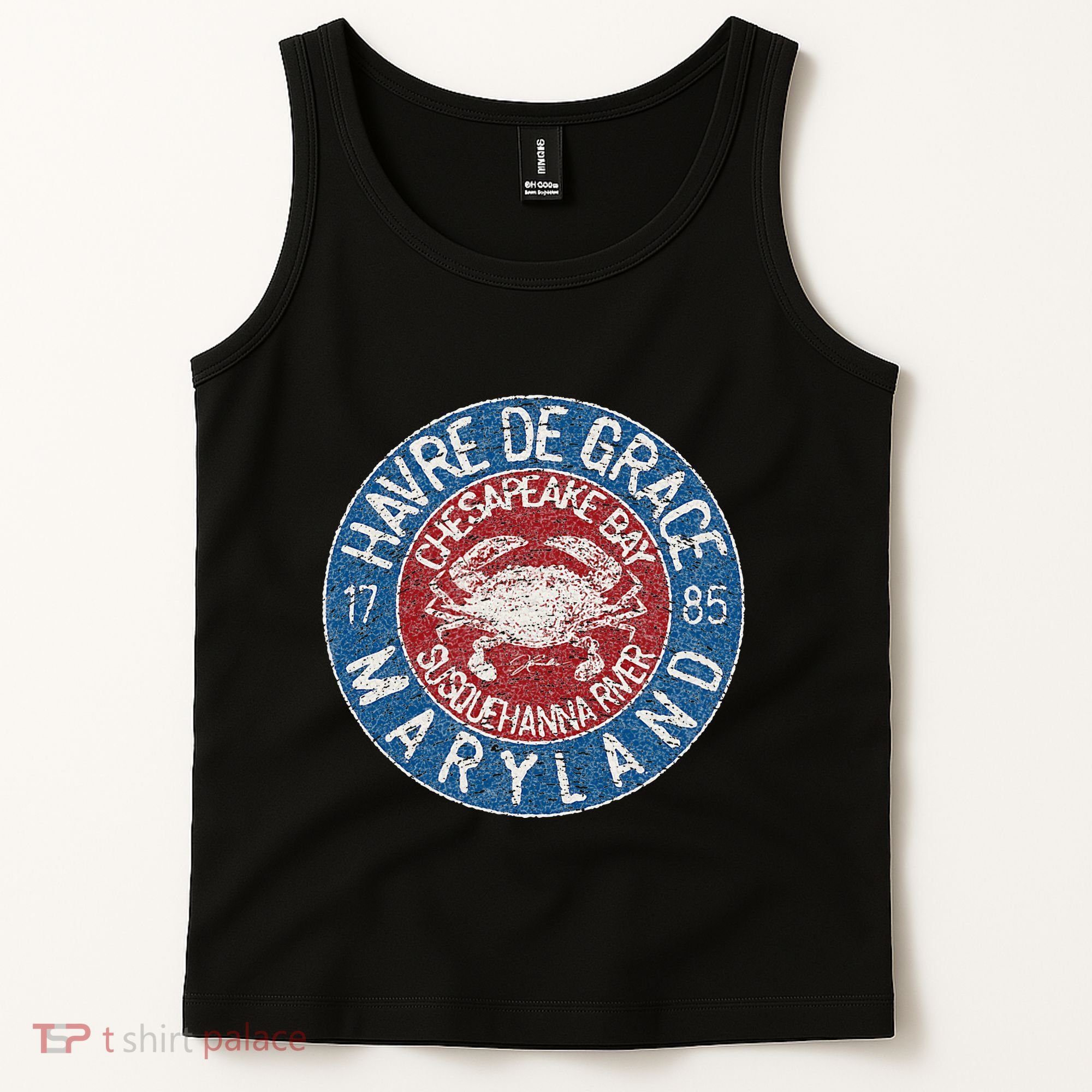 Havre De Grace Md With Blue Crab Tank Top