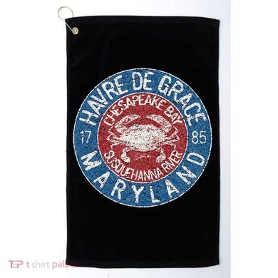 Havre De Grace Md With Blue Crab Golf Towel