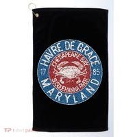 Havre De Grace Md With Blue Crab Golf Towel thumb 0