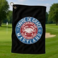 Havre De Grace Md With Blue Crab Golf Towel thumb 1