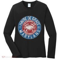 Havre De Grace Md With Blue Crab Women's Long Sleeve Shirt thumb 0