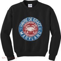 Havre De Grace Md With Blue Crab Kids Sweatshirt thumb 0