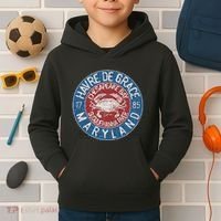 Havre De Grace Md With Blue Crab Kids Hoodie thumb 2